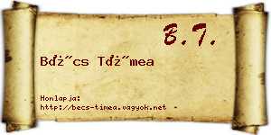 Bécs Tímea névjegykártya